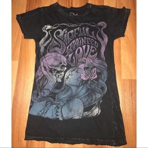 Sinful by Affliction distressed skull tee